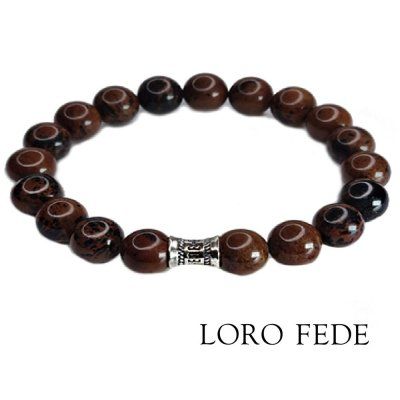 Браслет LORO FEDE Покровитель из красной яшмы и серебра 925