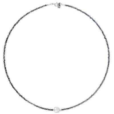 Колье "Mountain" из горного хрусталя, марказита и серебра 925