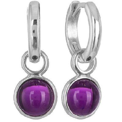 Серьги Энергия единства, аметист 8 мм, серебро 925