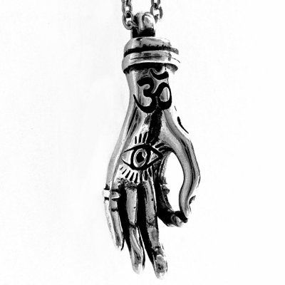 Кулон на цепи Рука символов, серебро 925