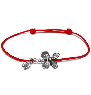  Браслет Цветок, серебро 925