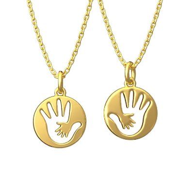 Парные кулоны Рука в руке, золото 585