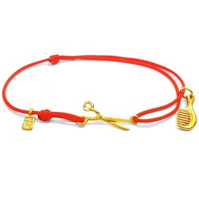  Браслет Ножницы для стилистов, золото 585