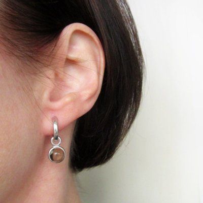 Серьги Энергия расслабления, раухтопаз 8 мм,серебро 925