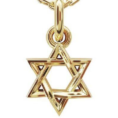 Колье Звезда Давида малая, золото 585 — символ мудрости и защиты 