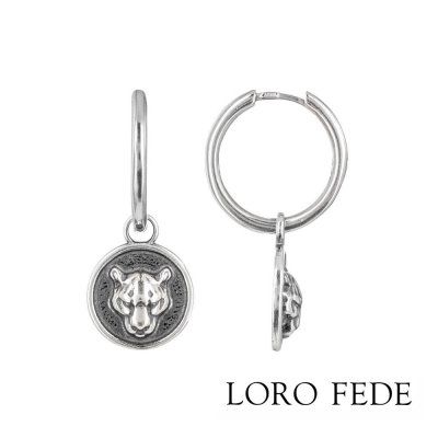 Серьги Ягуар, серебро 925