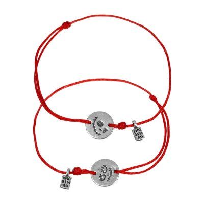 Парные браслеты Джек и Салли, серебро 925 