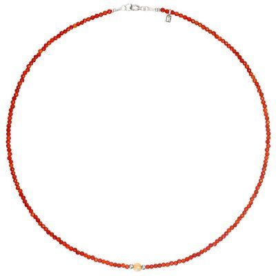 Колье Влюбиться из сердолика, цитрина и серебра 925