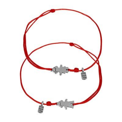 Парные браслеты мальчик и девочка, серебро 925 
