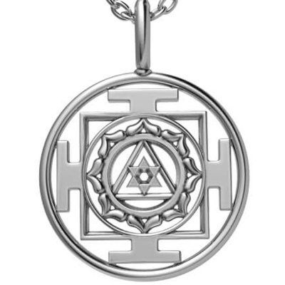 Кулон на цепи Янтра Ганеша, серебро 925