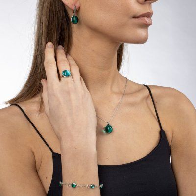 Браслет Алхимия, турмалин параиба 6 мм, серебро 925