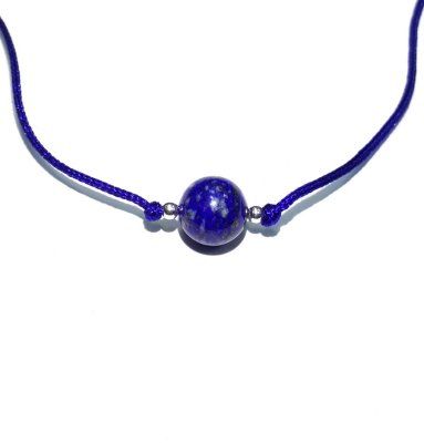Кулон на нити для 6-ой чакры с лазуритом, серебро 925
