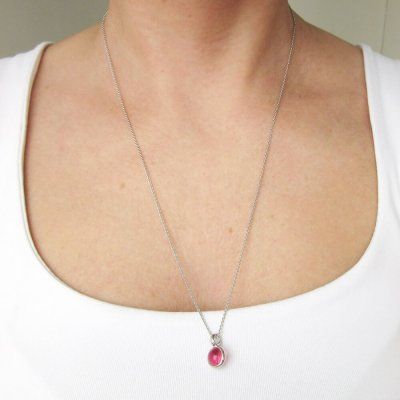 Колье Энергия мечты, розовый топаз 8 мм, серебро 925
