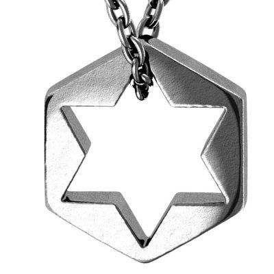 Кулон на цепи Звезда Давида объёмная, серебро 925 — символ мудрости и защиты 