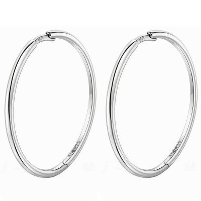 Серьги-кольца Баланс 39 мм, серебро 925 — символ целостности и баланса