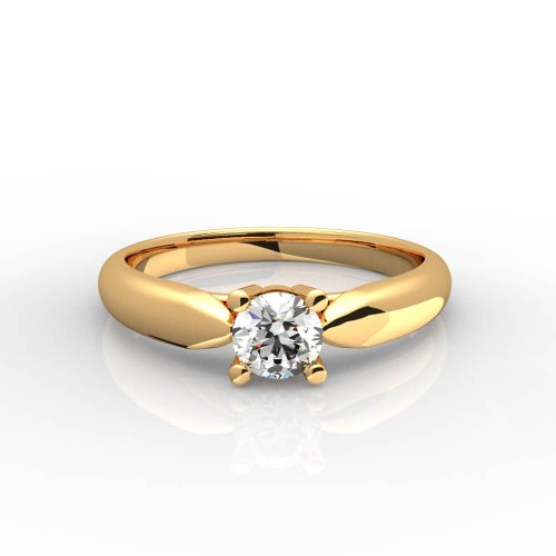 Кольцо помолвочное Классика, золото 585 пробы, цена без бриллианта фото 2 Аmorem