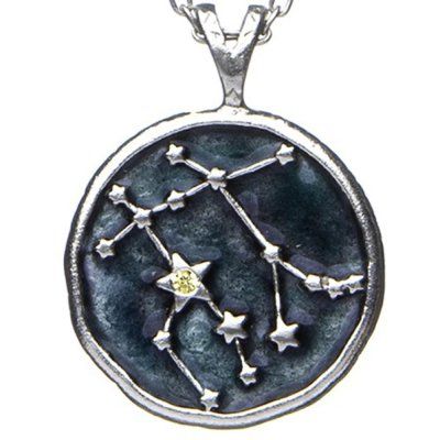 Кулон Знак зодиака Близнецы на цепочке, серебро 925