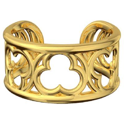 Кольцо Трилистник-трифоль, золото 585 — символ удачи и гармонии