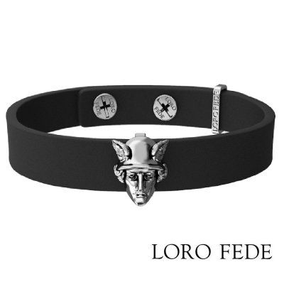 Сет - медальон LORO FEDE Гермес, серебро 925 и браслет из натуральной кожи