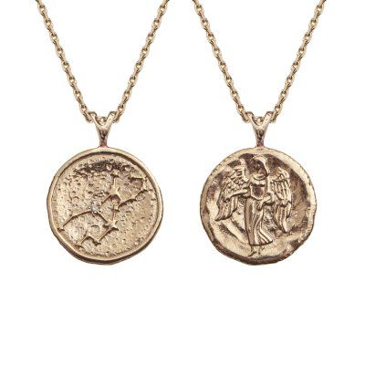 Колье, Знак зодиака Дева на цепочке, золото 585 - Amorem