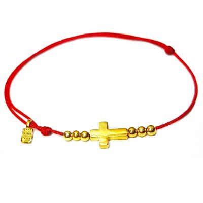  Браслет Крест малый, золото 585