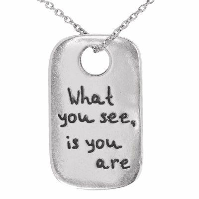 Кулон на цепи двусторонний Голос Сердца, серебро 925 — символ отражения себя и доверия своему пути