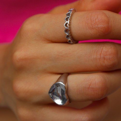 Кольцо Объединение сердец, серебро 925 - Amorem фото 1 Аmorem