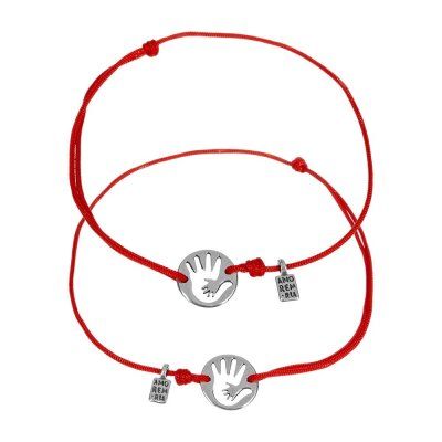 Парные браслеты Рука об руку, серебро 925 