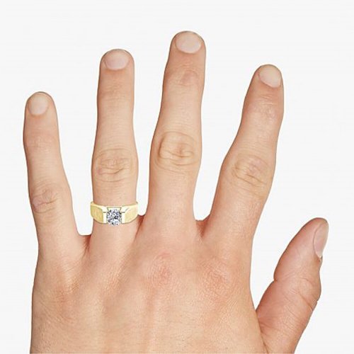 Мужское помолвочное кольцо Серьезный шаг, золото 585 и бриллиант фото 4 Аmorem