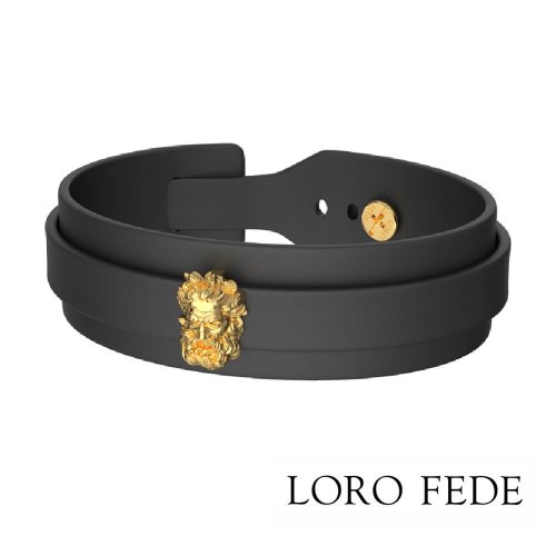 Сет - медальон LORO FEDE Посейдон, золото 585 и браслет из натуральной кожи фото 1 Аmorem