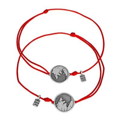 Парные браслеты Волк, серебро 925 