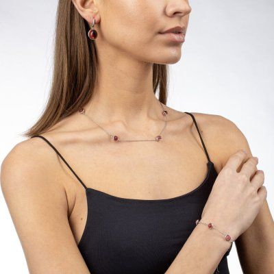 Чокер Алхимия, розовый топаз 6мм, серебро 925