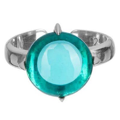 Кольцо Вдохновение большое, турмалин параиба 12 мм, серебро 925