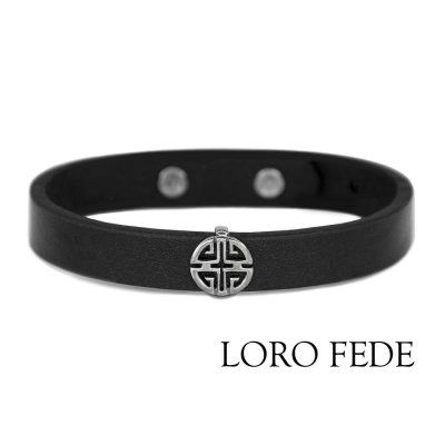 Сет - медальон LORO FEDE Универсум, серебро 925 и браслет из натуральной кожи