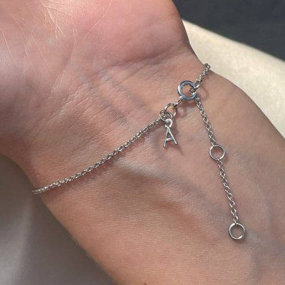 Браслет Атом на цепочке, серебро 925 