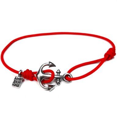 Браслет Якорь, серебро 925