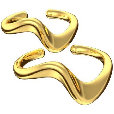 Кольца Волна парные, золото 585 — символ движения и свободы
