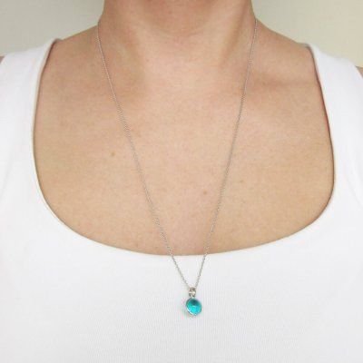 Колье Энергия совершенства, турмалин параиба 8 мм, серебро 925