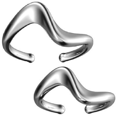 Кольца Волна фаланговые, серебро 925 — символ движения и свободы