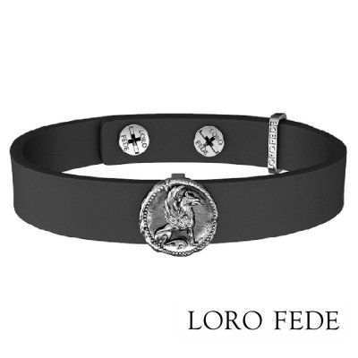  Сет - медальон LORO FEDE Грифон, серебро 925 и браслет из натуральной кожи