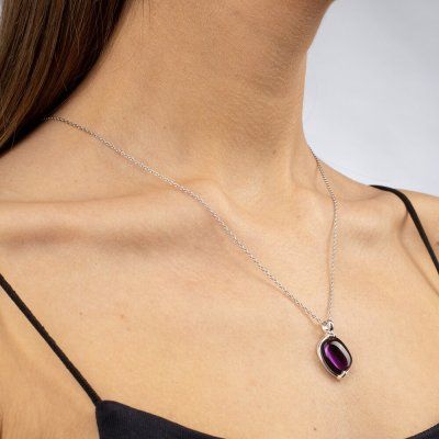 Кулон Мистика, аметист, серебро 925