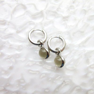 Серьги Энергия расслабления, раухтопаз 8 мм,серебро 925