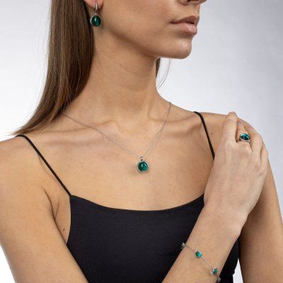 Браслет Алхимия, турмалин параиба 6 мм, серебро 925