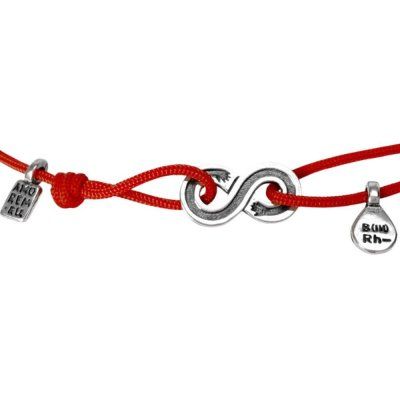 Браслет Код Связи III группа крови, Rh-, серебро 925