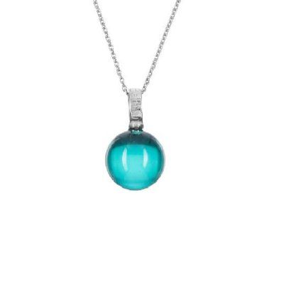 Кулон Море, турмалин параиба 12 мм, серебро 925