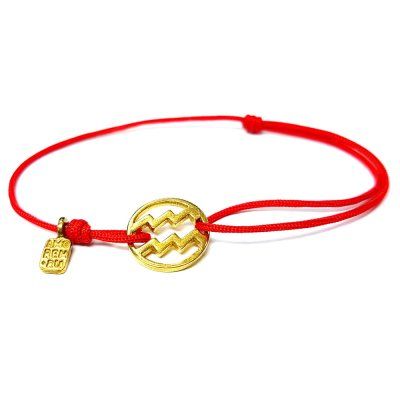 Браслет, знак зодиака Водолей, золото 585