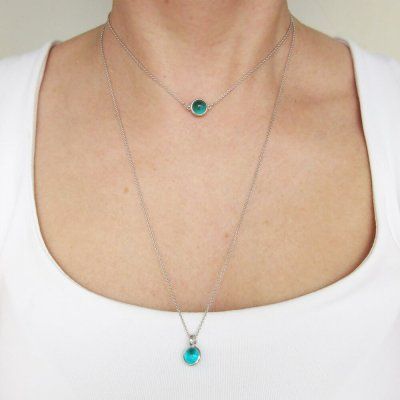 Колье Энергия совершенства, турмалин параиба 8 мм, серебро 925