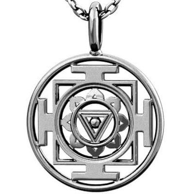 Кулон на цепи Янтра Тара, серебро 925