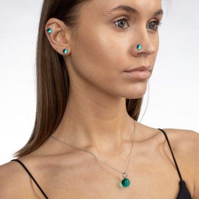 Кулон Море, турмалин параиба 12 мм, серебро 925