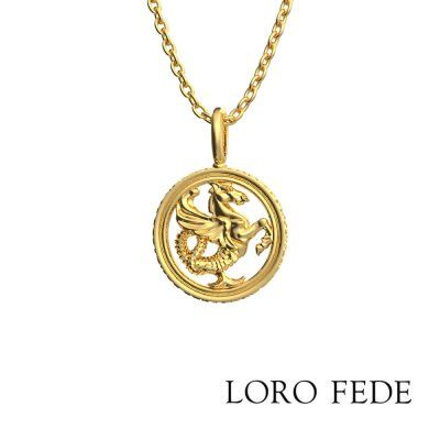 Кулон LORO FEDE Морской Конь, золото 585